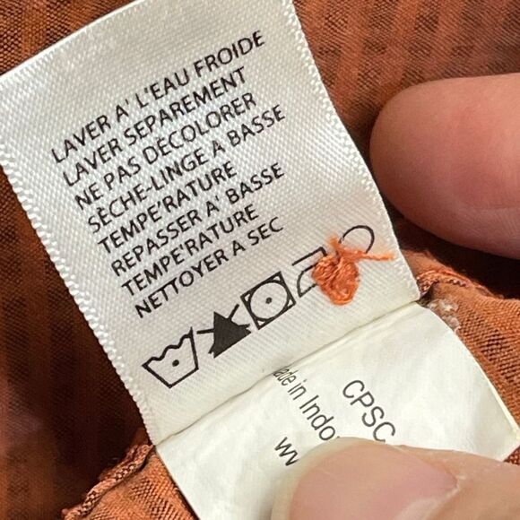 Royal Robbins mens long sleeve button up shirt sz Large orange relaxed fit shirt - Picture 11 of 12